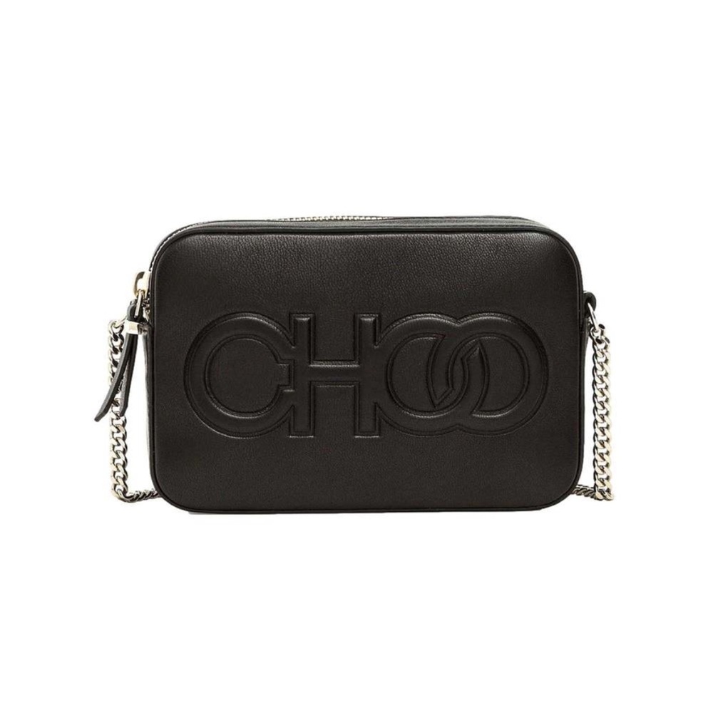 Jimmy Choo Black Leather Crossbody Bag
with COA